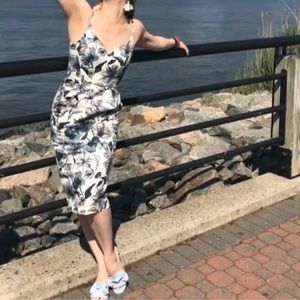 ASOS Floral V-Neck Midi Dress